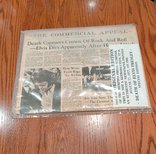 Elvis Presley Death Newspaper Memphis Press-Scimitar, The Commercial Appeal 1977