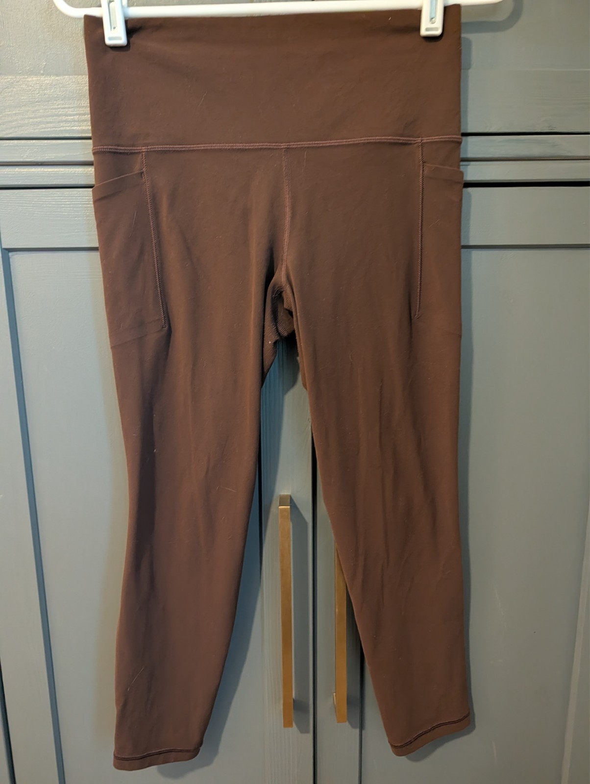 Athleta Salutation Stash Compression Brown 7/8 Le… - image 1