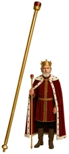 Red Royal Scepter Gold King Queen Staff Medieval Halloween Costume Accessory