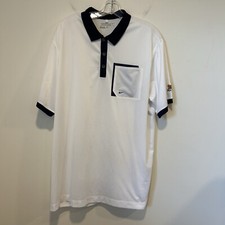 Vintage 90s Y2k Nike Golf Dri-Fit Mens XL Tour Performance White Navy Polo Shirt