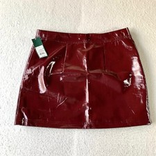 Wild Fable Women's Large L Skirt Short Length Retro Burgundy Zipper Pockets NWT
