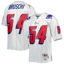 New England Patriots Tedy Bruschi Mitchell & Ness White 1996 NFL Legacy Jersey