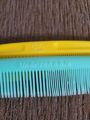 Goody USA Vintage Hair Combs Lot Of 3 Red Blue Yellow 3\