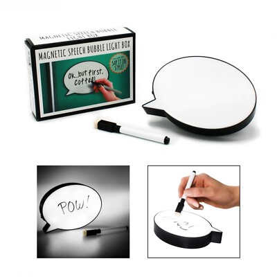 Magnetische Sprechblase Leuchtbox mit trocken abwischbarem Stift - Wohndeko Nachrichten schreiben