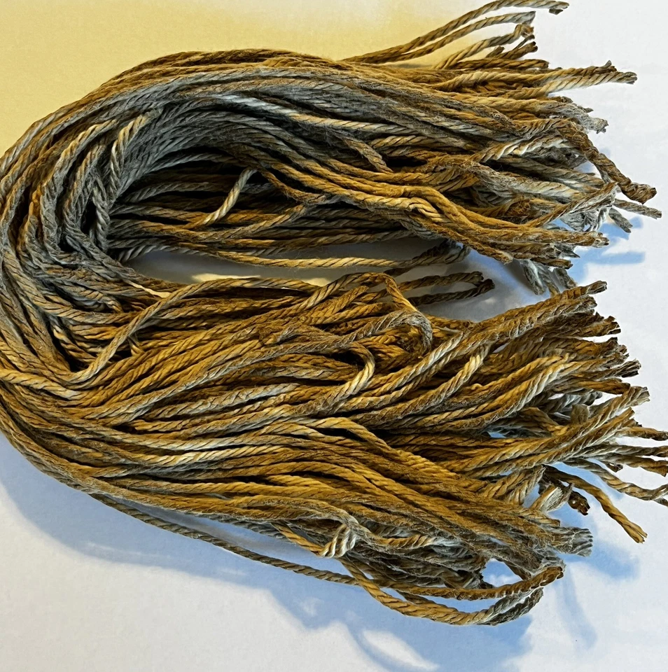 100 Piece 12" Primitive THICK Coffee Stained String Ties 4 ply Antique Vintage - Image 3 of 4