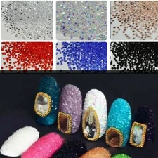 1.2mm 14400pcs Colors Chaton Nail Art Rhinestone Glass Tiny Mini Nails Rhineston