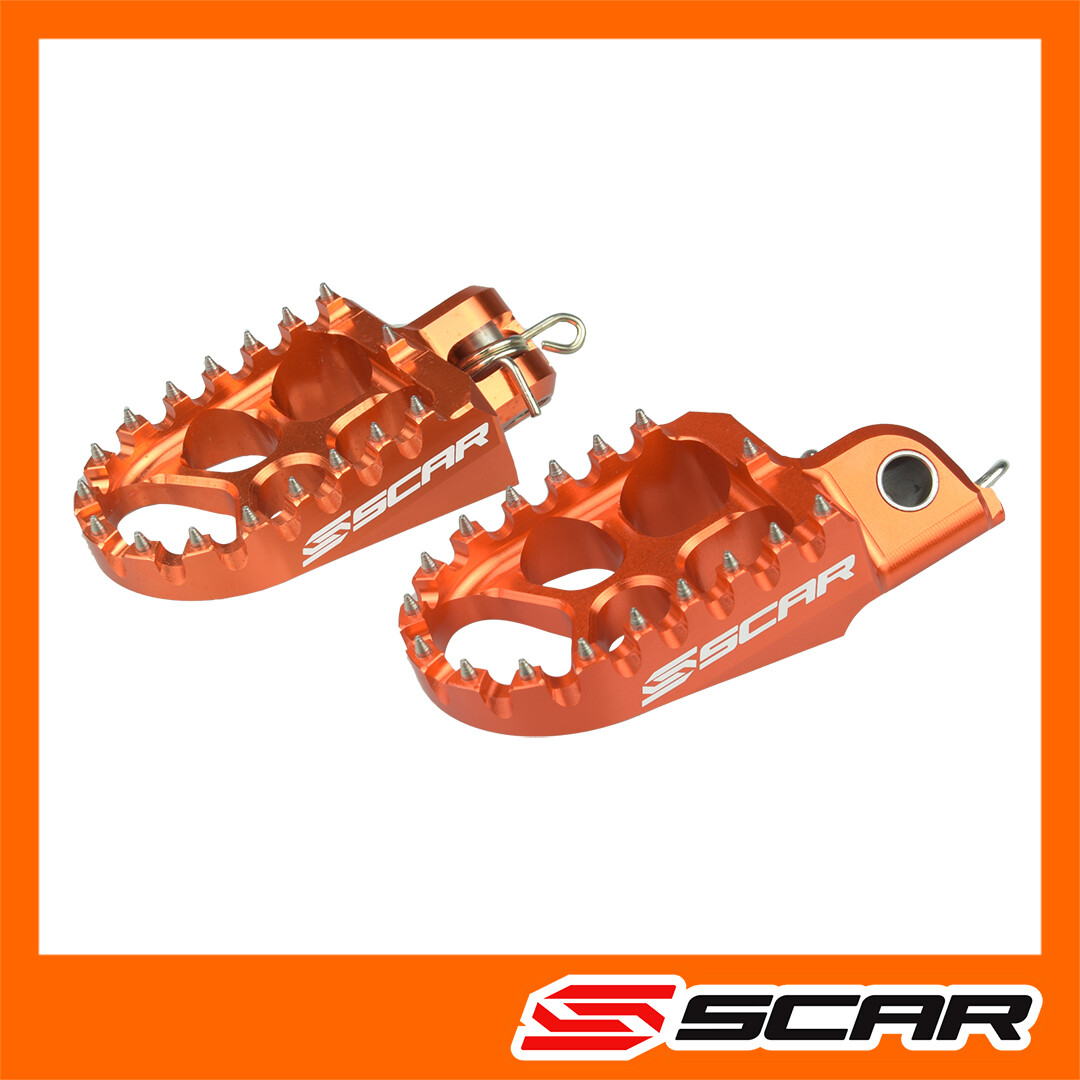 Repose-pieds larges KTM 690 SMC contre la fatigue des pieds en moto