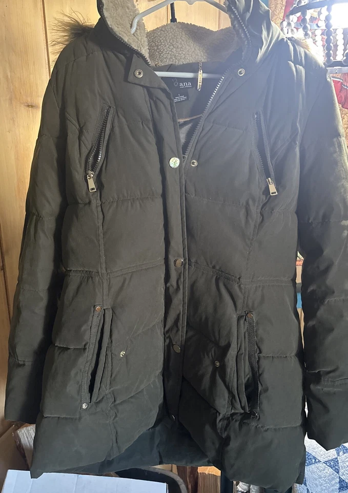 Ana New Approach Mujer Invierno Abrigo Piel Falsa Color Forro Talla Grande Oliva Gr Foto 2 de 4