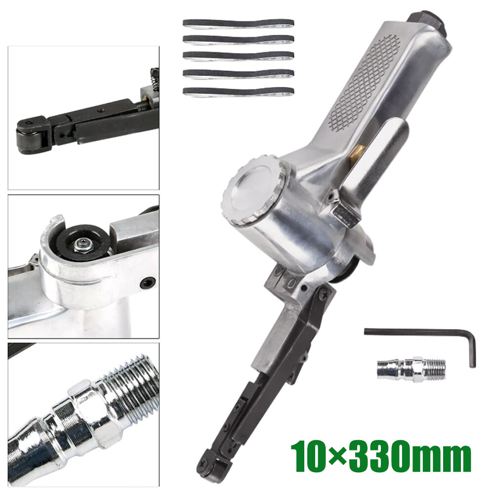 Air Belt Sander Grinder w/ Sanding Belts for Compressor Pneumatic Tools 10x330mm