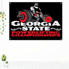 POWERLIFTING CHAMPIONSHIPS Exercise Inspirational Banner Flag Gym Workout Poster