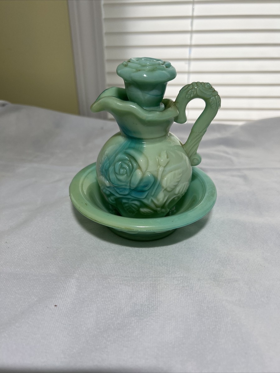 Avon Victorian Rose Green mini pitcher and wash basin. B49 | eBay