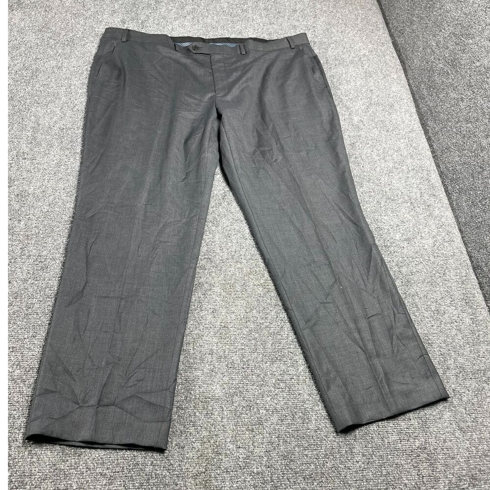 Men's Black Dress Pants Formal Button Closure Straight Leg Size W44 L30