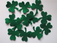 12 X FELT SHAMROCK SHAPES  - ST PATRICK'S DAY CRAFTS