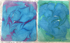 Needlepoint Canvas Hand Dyed Congress Zweigart Lot of 2 Pieces 24 Count Blues