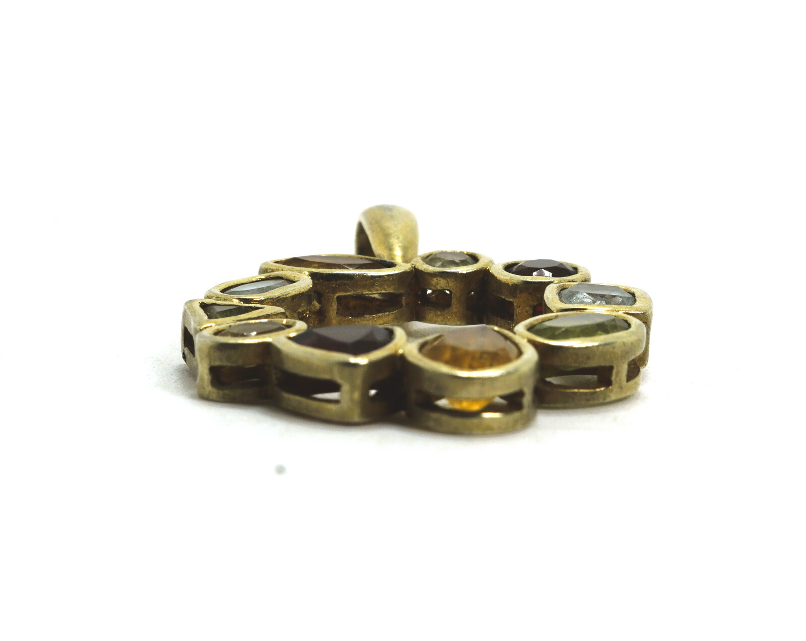 Rr2 LT Sterling Silver Multi Colored Gemstone Cir… - image 2