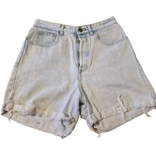 Vtg Guess Jean Shorts Sz 32 High Waist Button Fly 90s Y2K Made In USA Thrashed