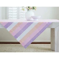 Solino Home 100% Pure Linen Table Throw for Fall Kitchen Dining, Gelato Stripe