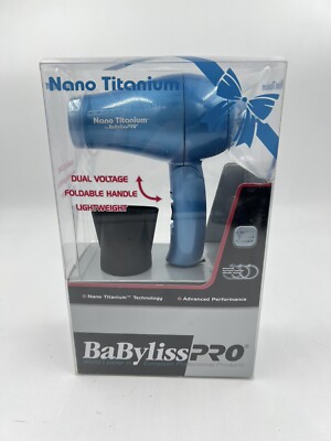 BaByliss PRO Nano Titanium Folding Travel Hair Blow Dryer Model BABNT053T NEW