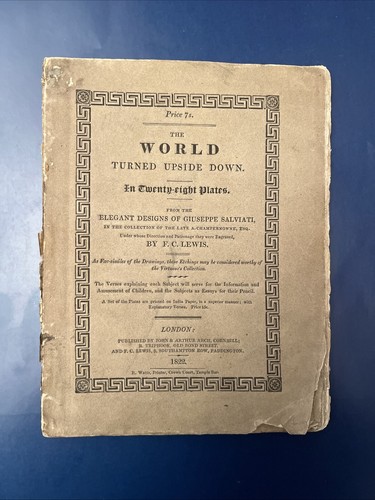 Rare Antiquarian" The World Turned Upside Down", 1822 - Imagen 1 de 9