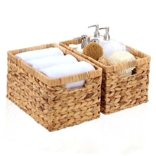 Wicker Storage Basket, Water Hyacinth Storage Baskets 13