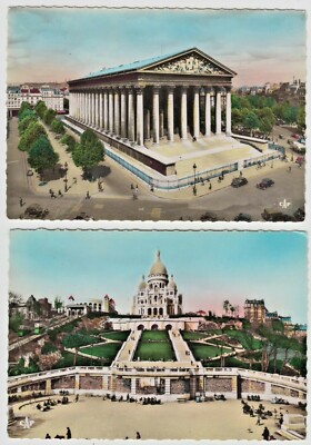 Vintage Tinted Lot of 2 Real Photo Edition Speciale de la Tour Eiffel Postcards