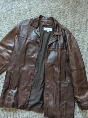 vintage 1990s leather jacket WILSONS car coat LTpatina MAD MAX