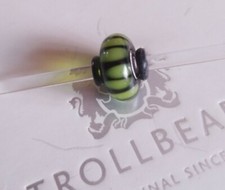 Authentic Trollbeads Glass Green Shade RETIRED 925 laa sterling silver