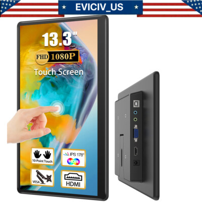 EVICIV Portable Monitor Touchscreen 13.3 FHD 1080P IPS 10-Point Touch Screen DHR