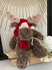 425⚜️ Peluche de Collection Doudou Louise Mansen Élan Renne Hauteur 25 Cm Assis