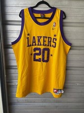 Vintage Nike Team LA Lakers Gary Payton Sewn Jersey Rewind 1957 NBA Men's 2XL