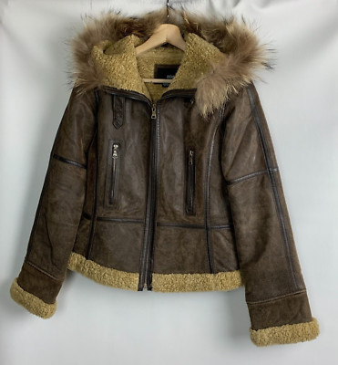 a.n.a. Jacket Brown Leather Faux Fur Trim Hood Zip Pockets Faux Fur Lined Size S | eBay a.n.a. Jacket Brown Leather Faux Fur Trim Hood Zip Pockets Faux Fur Lined Size S | eBay