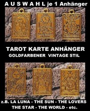 Tarot Karte Anhänger - Vintage Stil, Goldfarben, Antik - je 1 zur AUSWAHL !!!