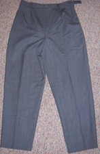 TALBOTS Blue Gray Houndstooth Plaid Side Zipper High Rise Wool Dress Pants Sz 12