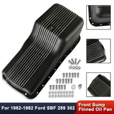 For Ford Sbf 260 302 1962-1982 Retro Black Aluminum Finned Front Sump Oil Pan For Ford Sbf 260 302 1962-1982 Retro Black Aluminum Finned Front Sump Oil Pan