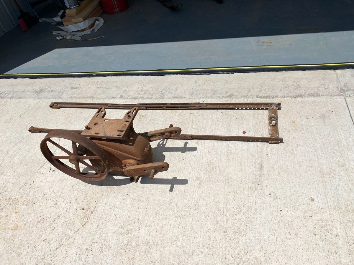 vintage red jacket water well pump jack farm ranch antique garden