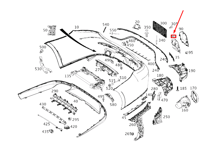 MERCEDES-BENZ E C238 Stoßstangendämpfer hinten links A2388851700