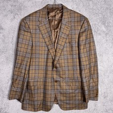 Canali Sport Coat Men IT 54R Silk Wool Glen Windowpane Jacket Blazer Soft Jacket