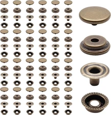 200Pc 15Mm Heavy Duty Snap Fasteners Kit, Metal Leather Snap Button Press Stud C
