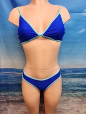 NWT Cupshe Womens Two Piece Swimsuit Size XS Royal Blue Aqua
