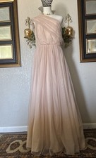 Women  s Pink Long Off The Shoulders Prom Bridesmaid Ballgown Flowy Tull Size 12