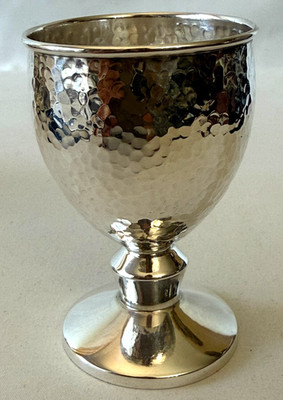 Vintage Camusso Hammered Sterling Silver Goblet (or Kiddush cup)