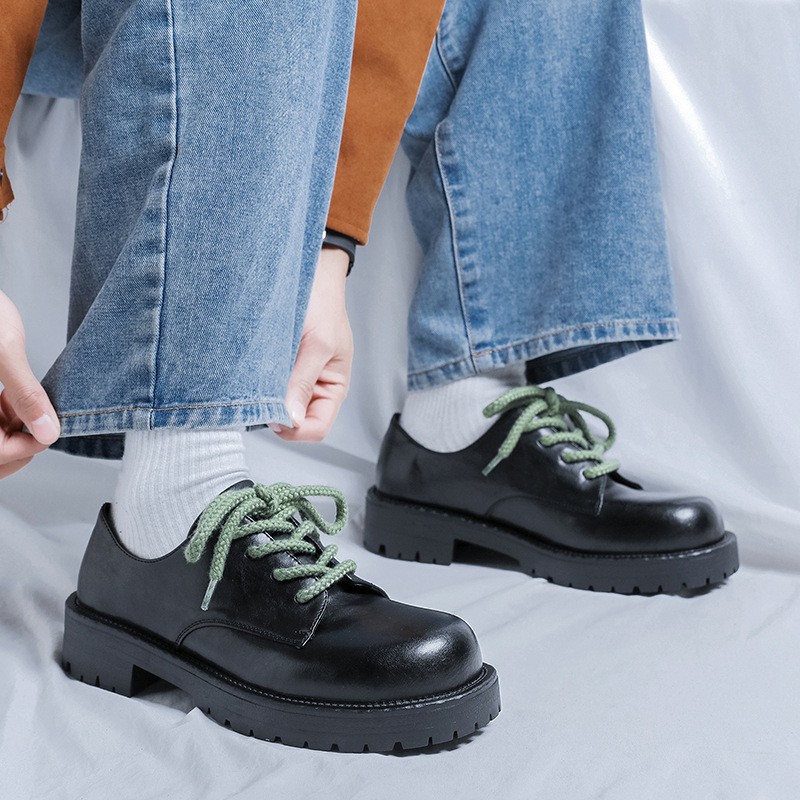 SAOLA Scarpe da lavoro uomo punta tonda stringate derby pelle plateau eleganti formali 2025