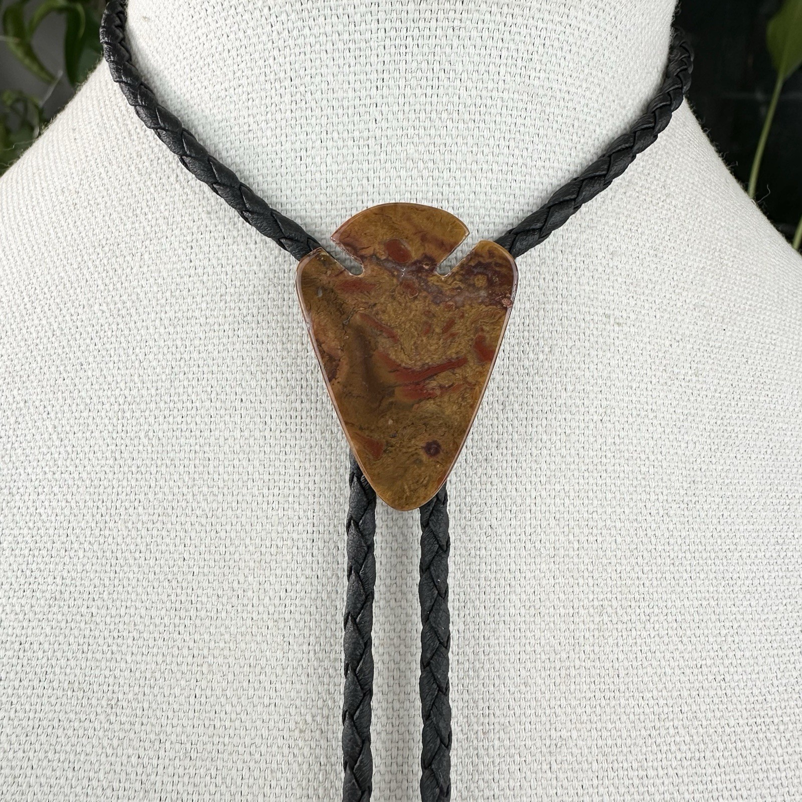 Stunning Jasper Agate Arrowhead Southwestern Bolo… - image 3