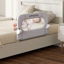 Folding Toddler Bed Rail Safety Guard 33" Grey Anchor System All Bed Sizes