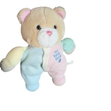 Vtg Kids Gifts My First Teddy Bear Pastel Thermal Waffle Weave Baby Lovey