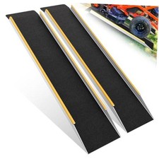 48" Aluminum Shed Ramps 2PCS - 4' Long Loading Ramp for Lawn Mower, 9.8" Wide