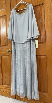 silver formal plus size dress Plus Size Teaira Metallic Maxi Dress- Silver 1X / Silver at Curvy Sense