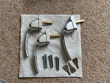 3 x Brushed Steel/Silver Hoppe Espag uPVC Window Handles - Left Handed