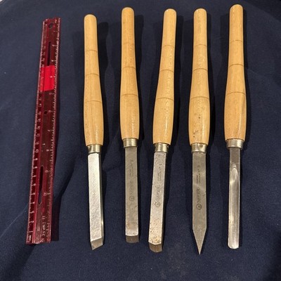 Mifer Wood Turning Tools Lathe Tools 5 Piece Set