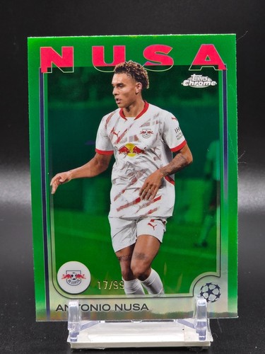 2024-25 Topps Chrome UEFA Club Comp. Antonio Nusa #175 Green Refractor 17/99